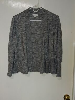 Sonoma Marled Gray Open-Front Cardigan